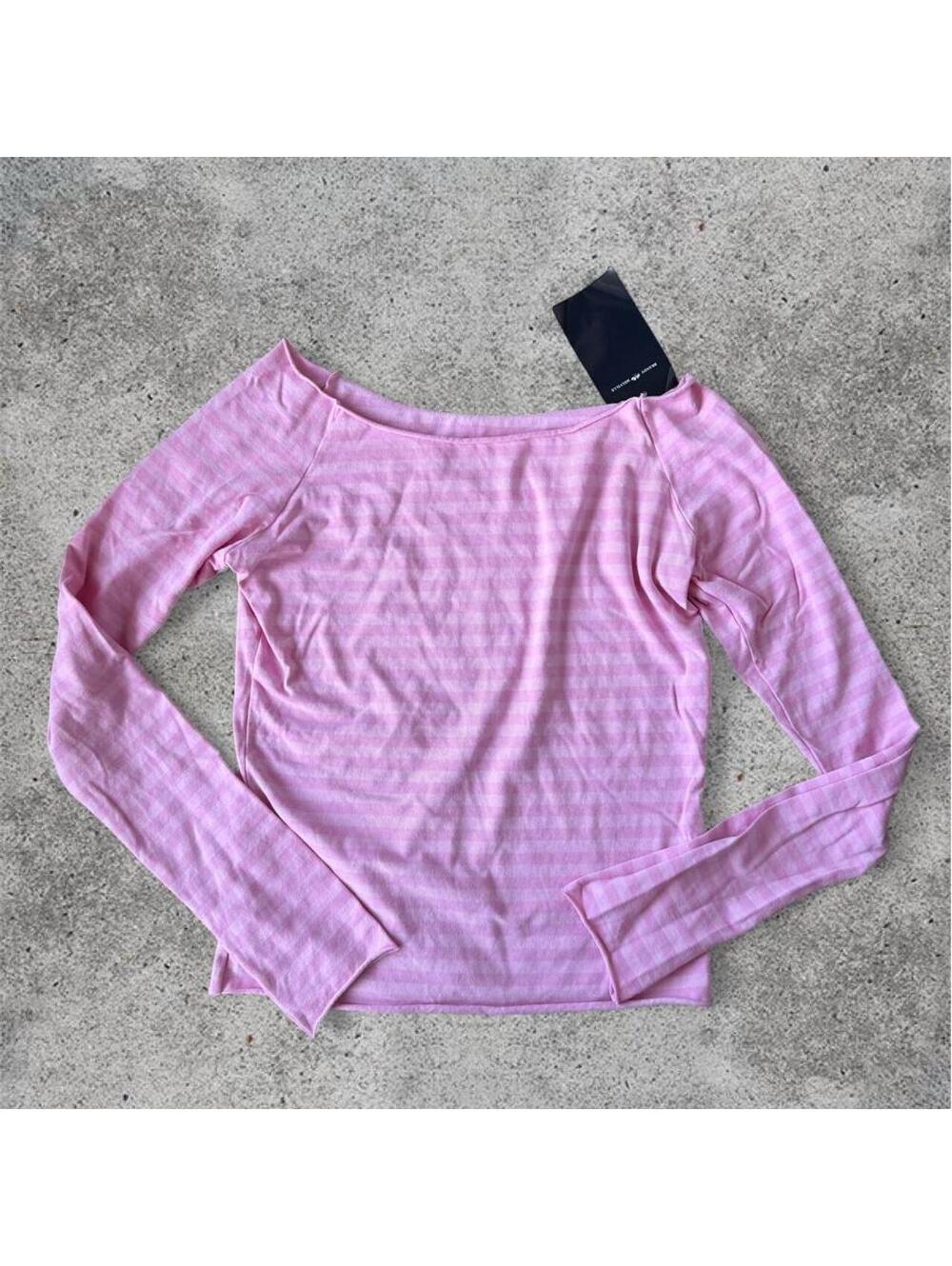 Brandy Melville pink striped bonnie top
